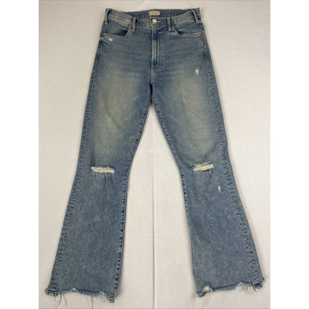 Mother The Hustler Ankle Chew Jeans 28 Drinking By The Pool High Rise Blue Denim
